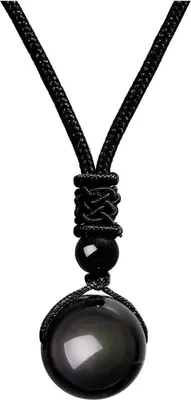 Image de Collier porte-bonheur en obsidienne avec œil de tigre et améthyste