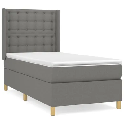 Productafbeelding van vidaXL Boxspringbed met matras, donkergrijs, 80x200 cm, gestoffeerd