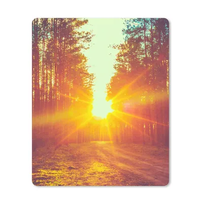 Produktbild von MuchoWow® Mauspad Mousepad Sonnenuntergang - Bäume - Wald - Natur 19x23 cm - Mousepads - Maus Mat - Pad - Mausunterlage - Mauspads - Spielen