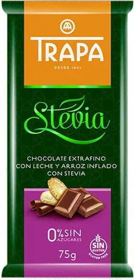 Produktbild von Milchschokoladencrunch mit Stevia 75 g Trapa
