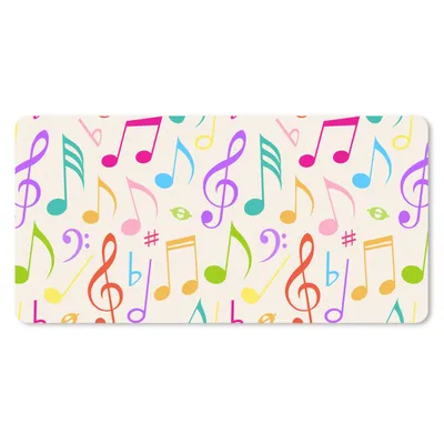 Produktbild von MuchoWow® Schreibtischunterlage Musik - Patterns - Regenbogen 80x40 cm - XXL Mauspad - Gaming Mauspad