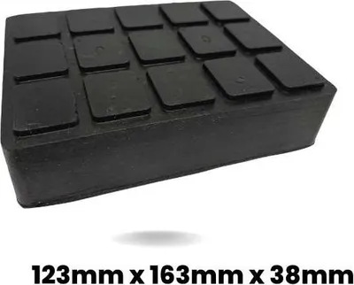 Image de Cale en caoutchouc (bloc en caoutchouc) pour ponts élévateurs automobiles 123 mm x 163 mm x 38 mm