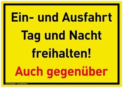 Produktbild von Großes Schild Ein- und Ausfahrt | PVC 42 x 30 cm | Tag und Nacht freihalten A...