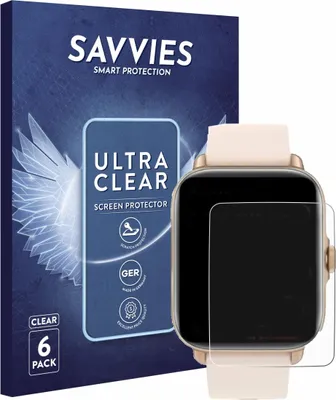 Produktbild von 6x Für Akokie Smartwatch 1.7" Schutzfolie Savvies Displayschutz Display Schutz Folie Klar Transparent
