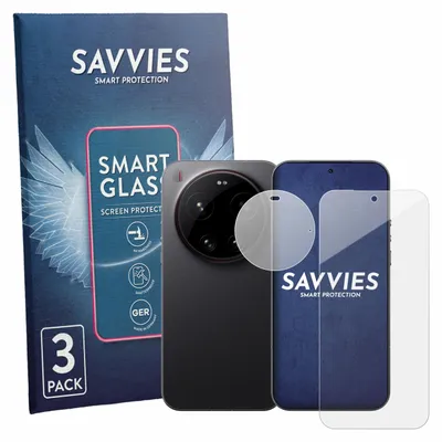 Produktbild von 3x Savvies Schutzglas Folie für Xiaomi 17 Ultra (Display+Kamera) 9H Panzer Schutzfolie Glas Displayschutz klar transparent