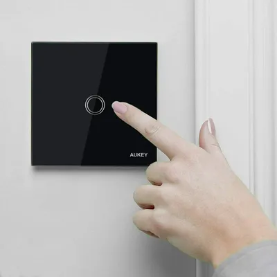 Produktbild von Glas Touch Lichtschalter Wandschalter Touchscreen  Kratzfester Weiß LED- Beleuchtung