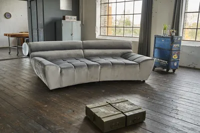 Produktbild von KAWOLA Big Sofa NERLA Stoff Velvet Silber