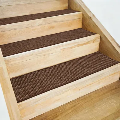 Treppenmatten 10er-Pack, 20x55 cm, Anti-Rutsch, selbstklebend, braun