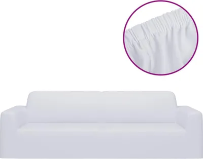 Produktbild von vidaXL Stretch Sofahusse 3-Sitzer Weiß Polyester-Jersey