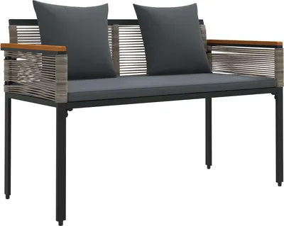 Produktbild von vidaXL Bank Outdoor Grau und Dunkelgrau 117 x 54 x 74,5 cm Poly-Rattan