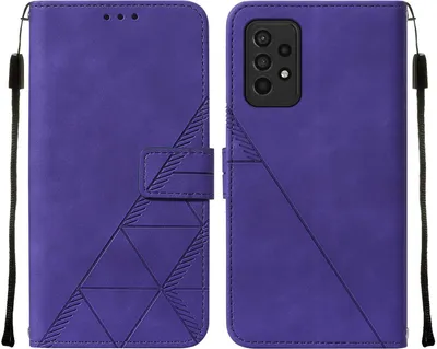 Obrázek produktu pro Flipové kožené pouzdro pro Samsung Galaxy A33 5G peněženkový design pouzdro s embosováním, držákem karet a stojánkem Fialová