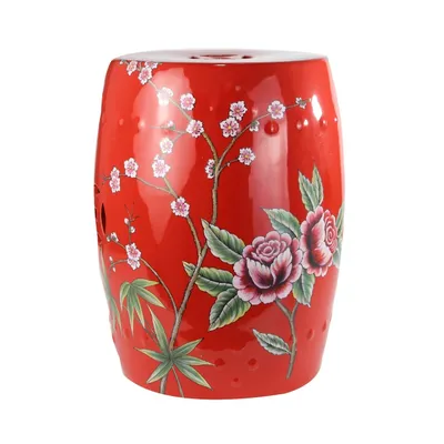 Immagine prodotto di Asianliving Sgabello da giardino in ceramica Porcellana smaltata Sgabello cinese Sgabello a tamburo Sgabello da giardino per interni/esterni 246-804