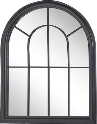 Obrázok produktu pre BELIANI Nástenné zrkadlo čierny kovový rám v tvare okna 69 x 88 cm maľované tradičné doplnky