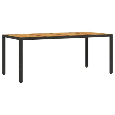 Produktbild von vidaXL Gartentisch mit Akazienholz-Platte Schwarz Poly Rattan