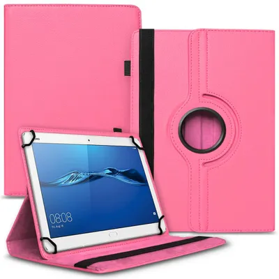 Produktbild von Tablet Hülle für Huawei Mediapad T1 T2 T3 T5 10 Tasche Schutzhülle 360 DrehbarFarben:Pink