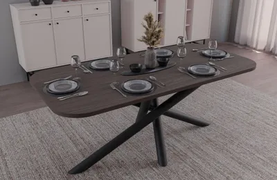 Produktbild von Oslo Esstisch Tisch 185x90 cm Wohnzimmer Esszimmer Modern Farbwahl Wisconsin Nußbaum, Artisan Eiche, Lindberg Eiche, Portland Esche Schwarz