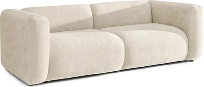 Zdjęcie produktu dla Sofa bianco 2 beżowy tkanina, podstawa czarny