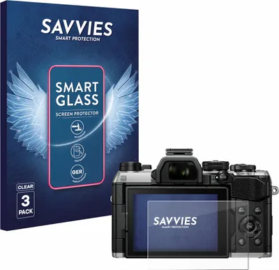 Produktbild von 3x Savvies Schutzglas Folie für Olympus OM System OM-5 Mark II 9H Panzer Schutzfolie Glas Displayschutz klar transparent