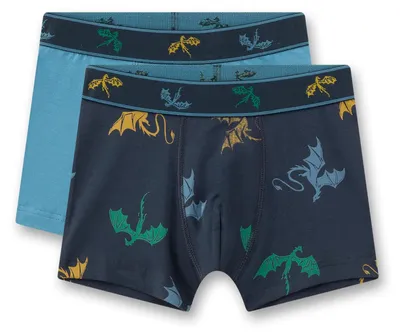 Produktbild von Sanetta Jungen-Hipshorts blau Baumwolle | 2er Set Kinder-Unterhose