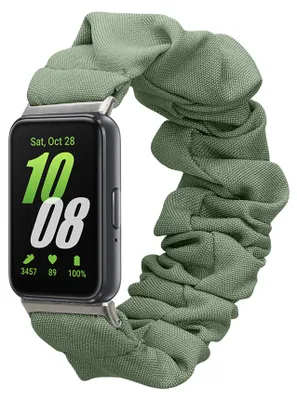 Obrázek produktu pro kwmobile náhradní náramek kompatibilní s hodinkami Samsung Galaxy Fit 3 - Smartwatch Scrunchie vlasy elastický design zelený - vnitřní rozměry 14 - 19 cm