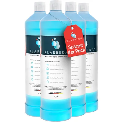 Produktbild von KLARBERG® 4x1L Bodenreiniger Wischroboter Reinigungsmittel Konzentrat 1:200 I Frischer Duft mit unserem Reinigungsmittel für Saugwischer
