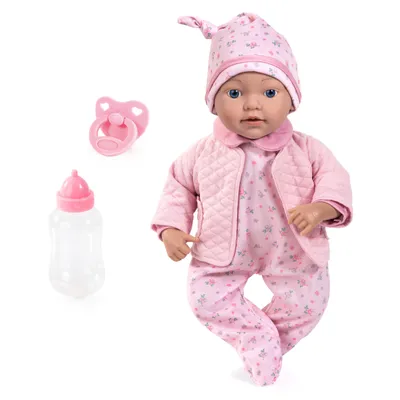 Produktbild von Bayer Design 93827AF Reborn Babypuppe, lebensecht, realistisch, Schnuller, Flasche, 38 cm