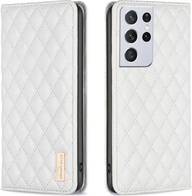 Obrázek produktu pro Galaxy S21 Ultra 5G Pouzdro, Elegantní Flip Kožené Pouzdro s Kapsami na Karty a Stojánkem pro Samsung Galaxy S21 Ultra 5G Bílý