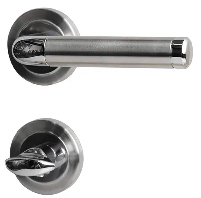 Produktbild von Alpertec Ron-R Messing Chrom/Edelstahlfarbig für Badtüren WC Drückergarnitur Türdrücker Türbeschläge Neu