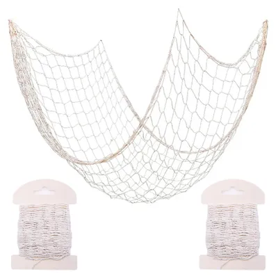 Fischernetz-Deko 2er-Set 100x13 cm mediterran
