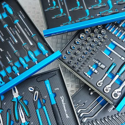 Produktbild von Datona - 297-teiliges Werkzeugset im Schaumstoffmodul - 8 Schubladen - Stecknuss Torx Innensechskant Satz mit Ratschen Zangen Schraubenziehern Ring-Maulschlüsseln