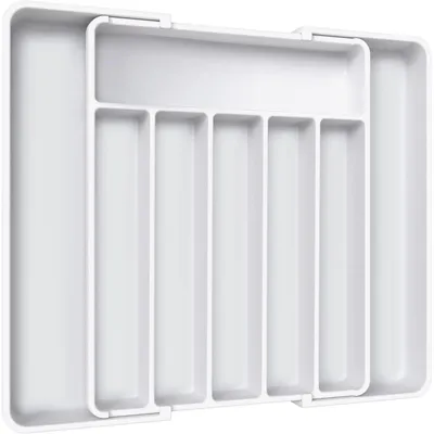Immagine prodotto di Contenitore per posate da cassetti, espandibile, modulare, bianco, grande