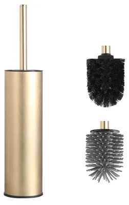 Immagine prodotto di Scopino WC - Staante - Silicone - Nero - Con 2 spazzole