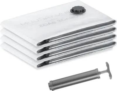 Produktbild von SilverRack Vakuumbeutel für Bettdecken [4 Stück] in 80x100 cm - Vakuumierbeutel für Kleidung u. Decken - Aufbewahrung Vakuumbeutel Kissen - Vakuum