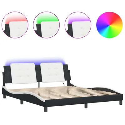 Obrázek produktu pro vidaXL Rám postele s LED bez matrace "Zadar" černobílý 180x200 cm