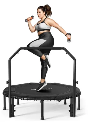 Zdjęcie produktu dla Rebounder Trampolin z Regulowanym Uchwyt dla Dorosłych