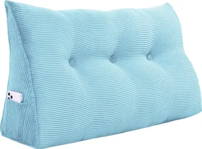 Image de Grand coussin ergonomique en forme de coin Coussin de tête en velours côtelé, coussin de lecture, coussin en forme de coin, coussin de dos, coussin de repos, coussin décoratif
