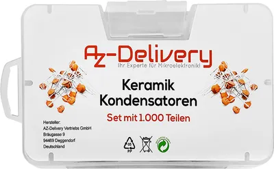 Produktbild von AZ-Delivery Bausätze & Kits Kondensator Sortiment Keramik Kondensatoren 1000 Teile, 50 Sorten je 20 Stück, 1x Set