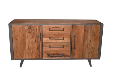 Sideboard Altholz Metall 160x80x45 cm