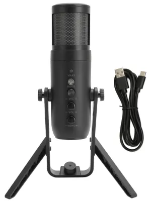 Obrázek produktu pro USB herní mikrofon, potlačení šumu, kondenzátorový mikrofon s charakteristikou "nička", PC mikrofon s RGB podsvícením pro nahrávání a podcasting na PS5
