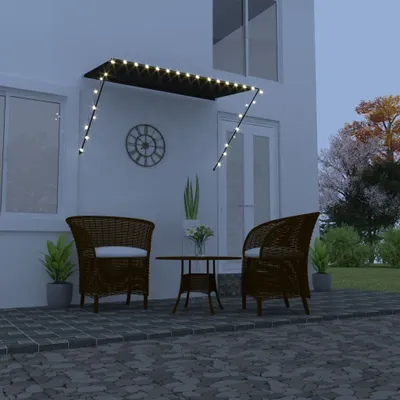 Zdjęcie produktu dla vidaXL Wysuwana markiza z diodami LED 250×150 cm antracytowa