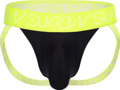 Image de SUKREW - Sous-vêtement Hommes - Jockstrap Underground Black/Acid Yellow - 1x Taille XL