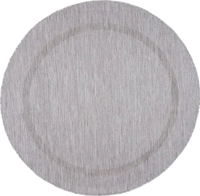 Image de Carpetsale24 Tapis Intérieur Extérieur Tissage Plat Aspect Sisal avec Bordure Imperméable pour Cuisine Terrasse Salon, Taille: 200 cm rond