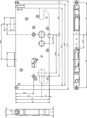 Produktbild von GU Schlosskasten-Set SECURY 65/92/10/GD-Zn