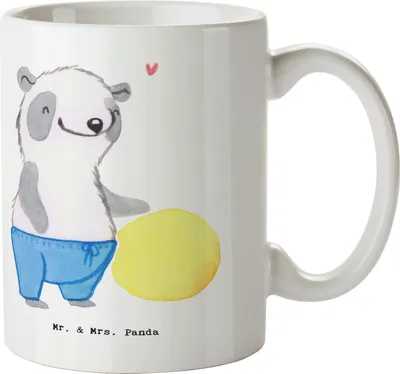 Produktbild von Mr. & Mrs. Panda Becher Ergotherapeut Herz - Weiß - Geschenk, Fitness, Tasse, schöne, Teetasse, Keramiktasse, Workout, Kaffeetasse, Fitnessstudio, Ausbildung, Sport