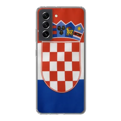 Produktbild von MuchoWow® Handyhülle Schutzhülle Hülle für Samsung Galaxy S21 FE Foto der kroatischen Flagge Silikon Softcase Handy Hülle - Mobiltelefonhülle