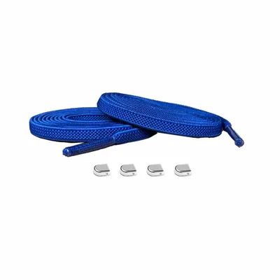 Produktbild von Elastische Schnürsenkel mit Clips - Schnürsenkel: Blau | Verschluss: Silber