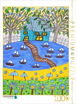Produktbild von CALVENDO Puzzle Haus am See | 1000 Teile Lege-Größe 64x48cm Foto-Puzzle für glückliche Stunden