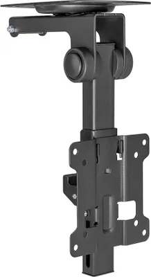 A black metal TV ceiling mount is shown against a white background.