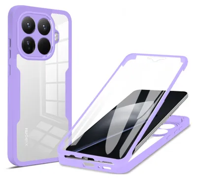 Produktbild von 360 Grad Hülle für Xiaomi 15T Pro Rundum vollschutz Integriertem Displayschutz Lila