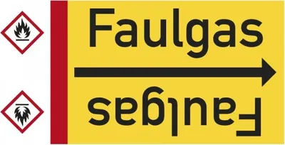 Produktbild von Dreifke® Rohrleitungsband Faulgas, DIN 2403, ab Ø 15mm, gelb/schwarz, 33m/Rolle